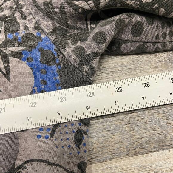 Y2K Hybrid Apparel Gray Blue Mens M Skull Star AOP Sherpa Lined Hoodie Mallgoth - Picture 6 of 8